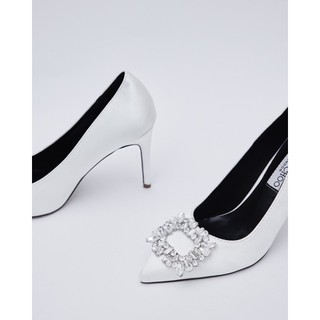 H01093022 - cao gót khloe square rhinestone heels
