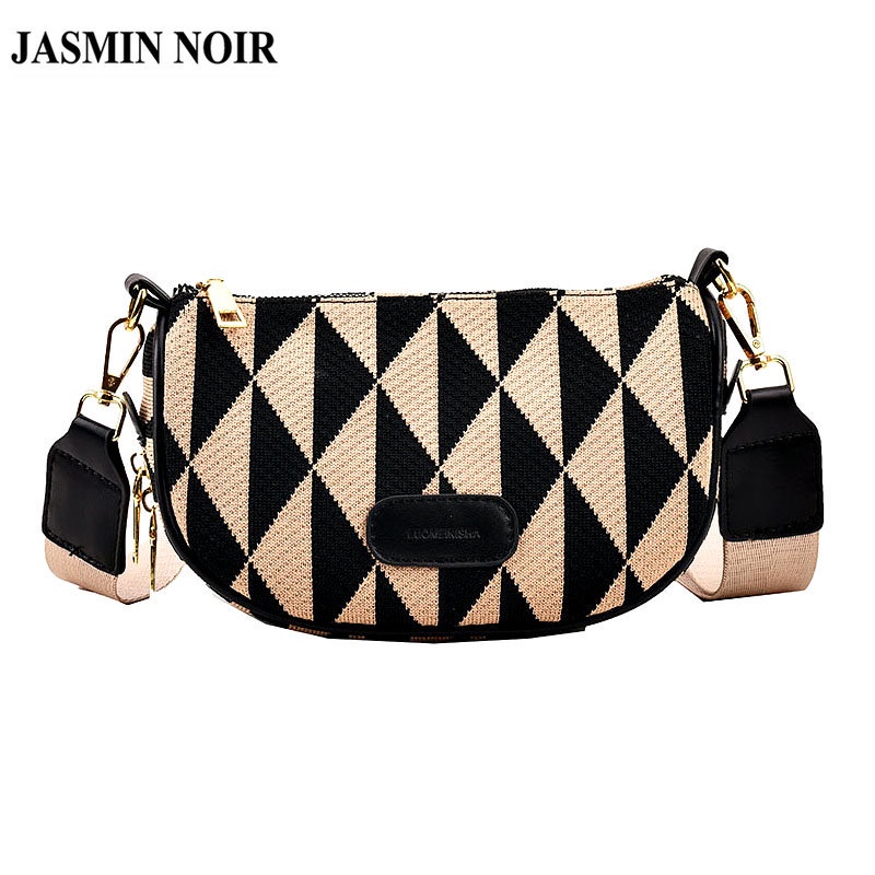 Túi Đeo JASMIN NOIR Chéo Canvas Thương Hiệu Hình Học Cho Nữ