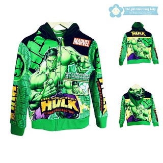 Áo khoác siêu nhân bé trai hulk, người khổng lồ xanh chất cực đẹp AK36 ( video hàng thật )