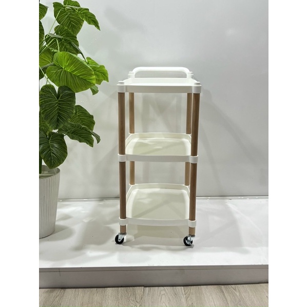 Xe đẩy spa 3 tầng trụ gỗ siêu khoẻ