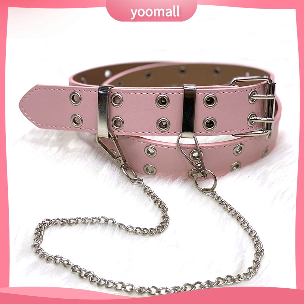 Thắt Lưng Da Hai Hàng Nút Phong Cách Hip hop Punk Cho Nam