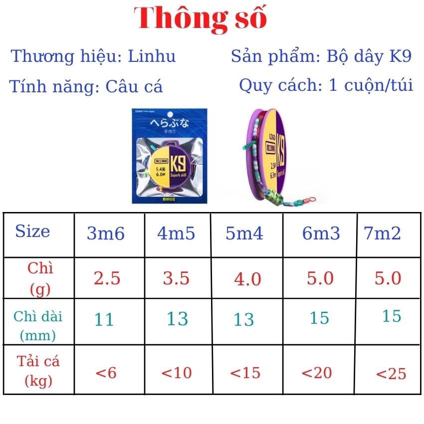 Trục Câu Đài Săn Hàng Buộc Sẵn K9 Cao Cấp Dây Cước Tàng Hình Siêu Bền Tải Cá Khủng