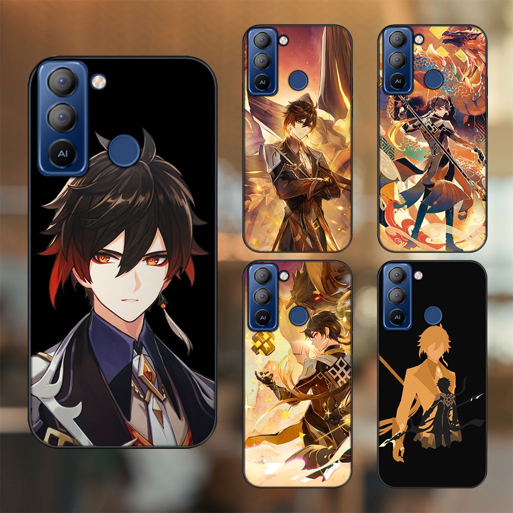 Ốp lưng Tecno Pop 5 viền đen in hình Zhongli Genshin Impact