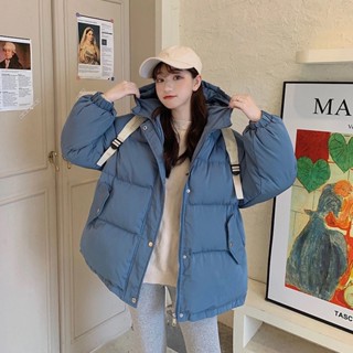 Áo Khoác Phao Béo Nam Nữ Màu Đen Trắng Xanh Tím Có Mũ, Áo Khoác Đại Hàn Mùa Đông Dài Tay Có Túi Loại 1 Hàng Quảng Châu