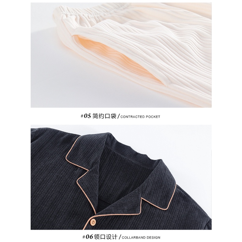 Đồ ngủ đôi mặc nhà cộc tay cho nam nữ chất cotton mềm thoáng mát_Couple Pijama_Sẵn hàng_QUÀ CƯỚI ý nghĩa