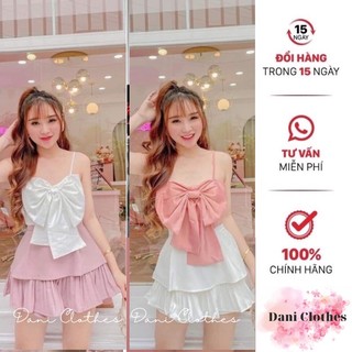 Áo 2 dây nơ trước, áo 2 hai dây babydoll B0U