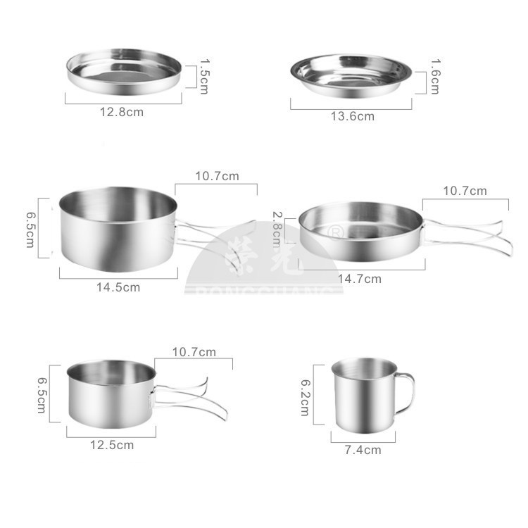 Bộ nồi chảo cốc hiệu CAMEL 8 món, dã ngoại du lịch cắm trại gọn nhẹ, xuất nhật [DCP2]