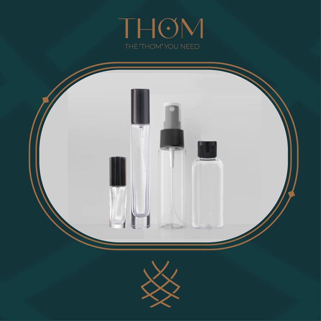 Chai Chiết Nước Hoa Xịt Phun Sương, Chai nhựa Thủy tinh trong suốt nắp bật chiết mỹ phẩm lotion, sữa tắm, dung dịch