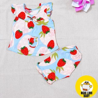 Đồ bộ cho bé gái, bộ tole bé gái mặc nhà dễ thương lửng từ 6-48kg - Nghi Linh Baby