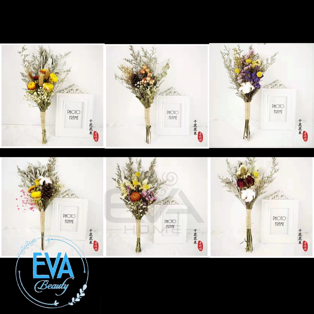 Bó Hoa Khô Mix Phối Sẵn Tự Nhiên Vintage Dùng Trang Trí  - Decor - Quà Tặng