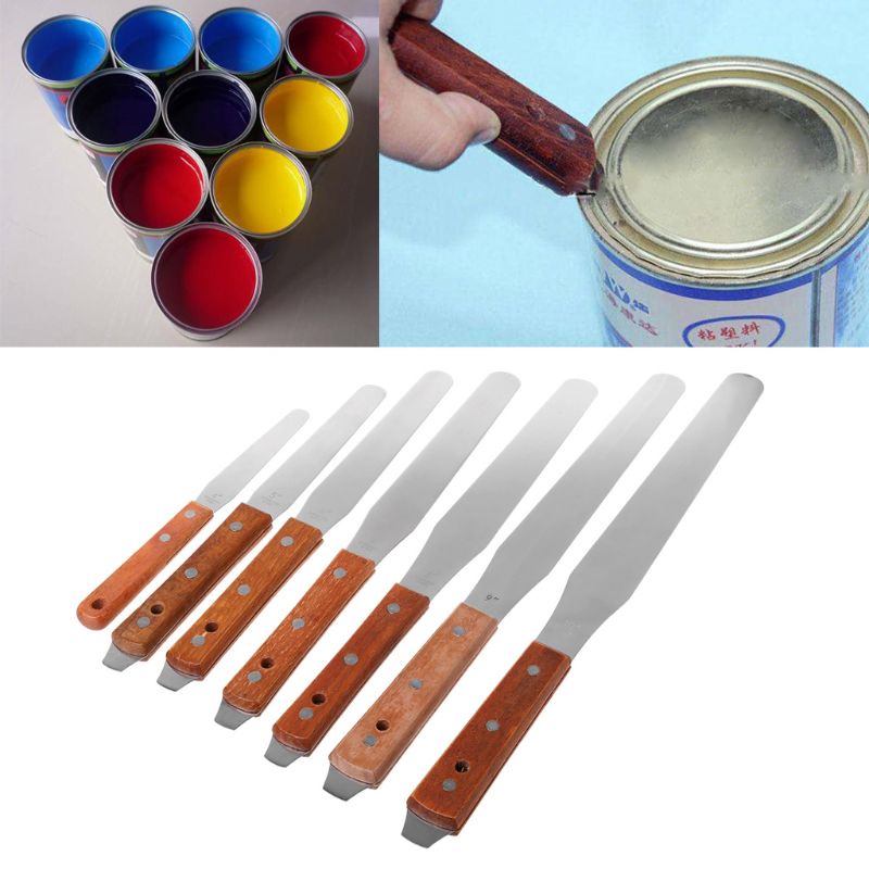 4-12&quot; Dụng Cụ Cạo Mực In Bằng Thép Không Gỉ Với Tay Cầm Bằng Gỗ SMT
