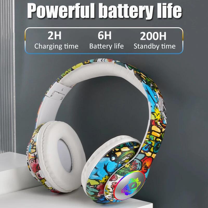 Tai Nghe Bluetooth Không Dây Âm Thanh HiFi Chống Ồn Thiết Kế Graffiti | BigBuy360 - bigbuy360.vn