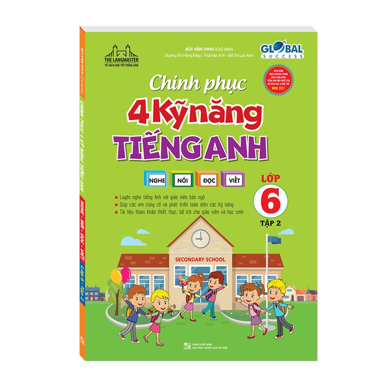 Sách- GLOBAL SUCCESS- Combo 2 Cuốn Chinh phục 4 kỹ năng tiếng anh Nghe - nói - đọc - viết Lớp 6