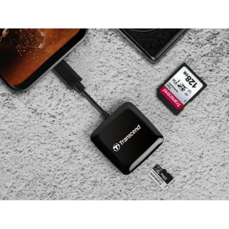 Đầu đọc thẻ nhớ SD/microSD chuẩn USB TypeC Transcend TS-RDC3