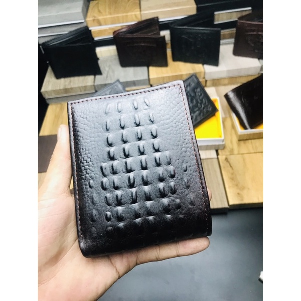 fullbox ví da bò cao cấp dập vân cá sấu bảo hàng da 2 năm