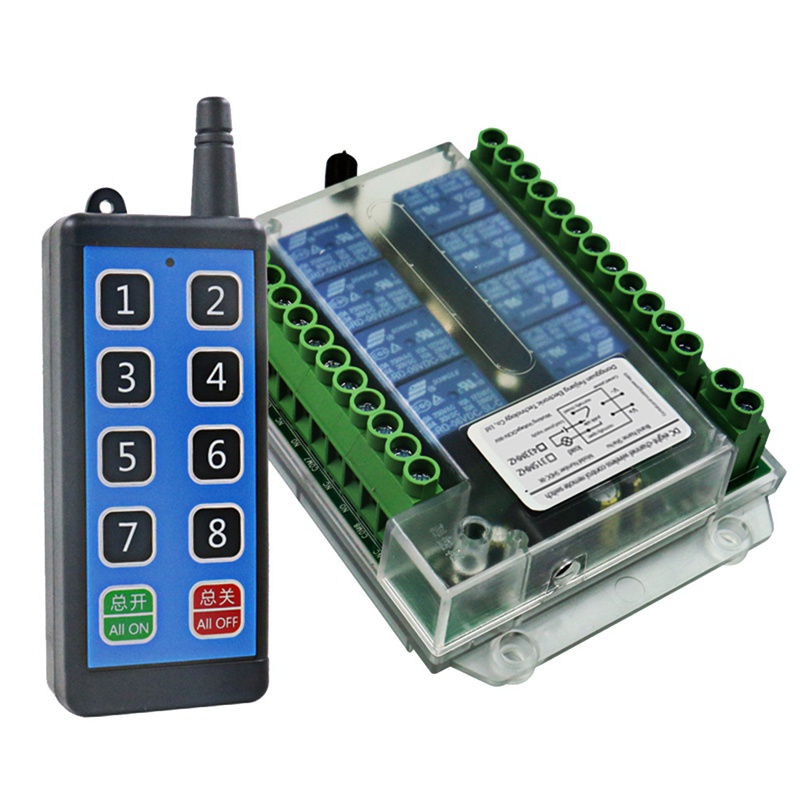 1 Bộ Công Tắc Điều Khiển Từ Xa Không Dây 8 Kênh DC 9-72V