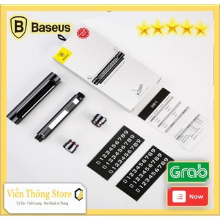 Bảng số ghi số điện thoại trên taplo ô tô chính hãng baseus acnum- c01 xoay 2 mặt ,thép đúc nguyên khôi