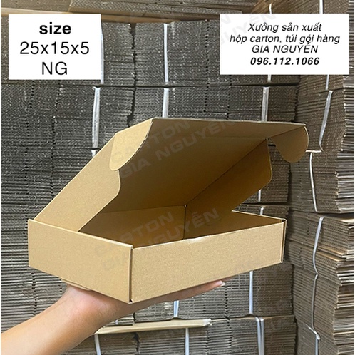 20 hộp carton NẮP GÀI 25x15x5 đựng mỹ phẩm, quà tặng, đồ lót