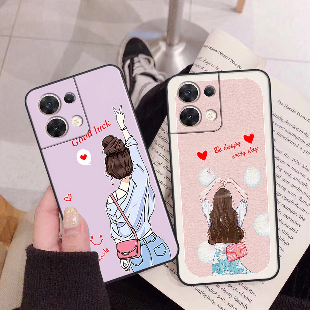 Ốp Oppo RENO 8 5G / RENO 8Z 5G / RENO 8 4G in hình cô gái be happy trẻ trung cá tính đầy năng động