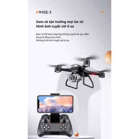 Flycam V14 - Máy bay không người lái, Drone có camera 4k, động cơ không chổi than, hàng chính hãng, cảm biến 3 chiều