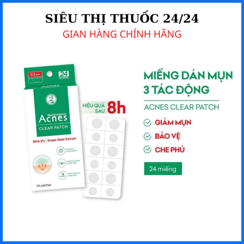 Miếng Dán Mụn Acnes💥Cam kết chính hãng💥Hộp 24 miếng