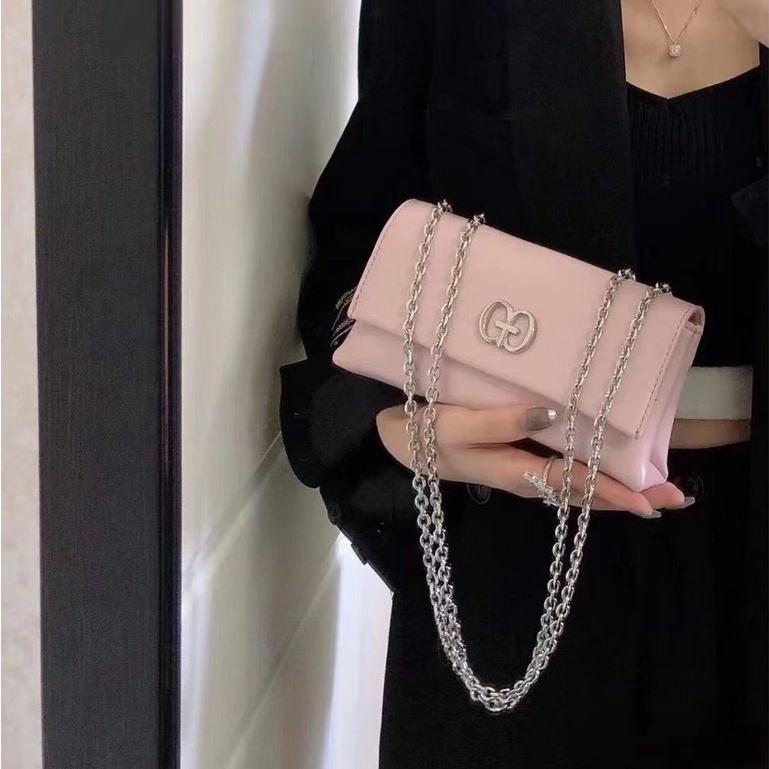 Túi Xách Đeo Vai Hình Vuông Cỡ Nhỏ Phối Dây Đeo Sợi Xích Thời Trang Cao Cấp Phong Cách Hàn Quốc Cho Nữ