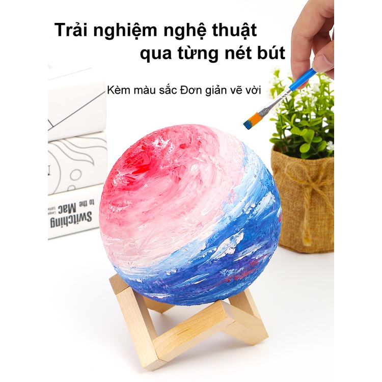 DIY Trang Trí Đèn Ngủ Mặt Trăng 3D Giá Đỡ Nhựa Siêu Đáng Yêu Độc Đáo Nhiều Công Dụng