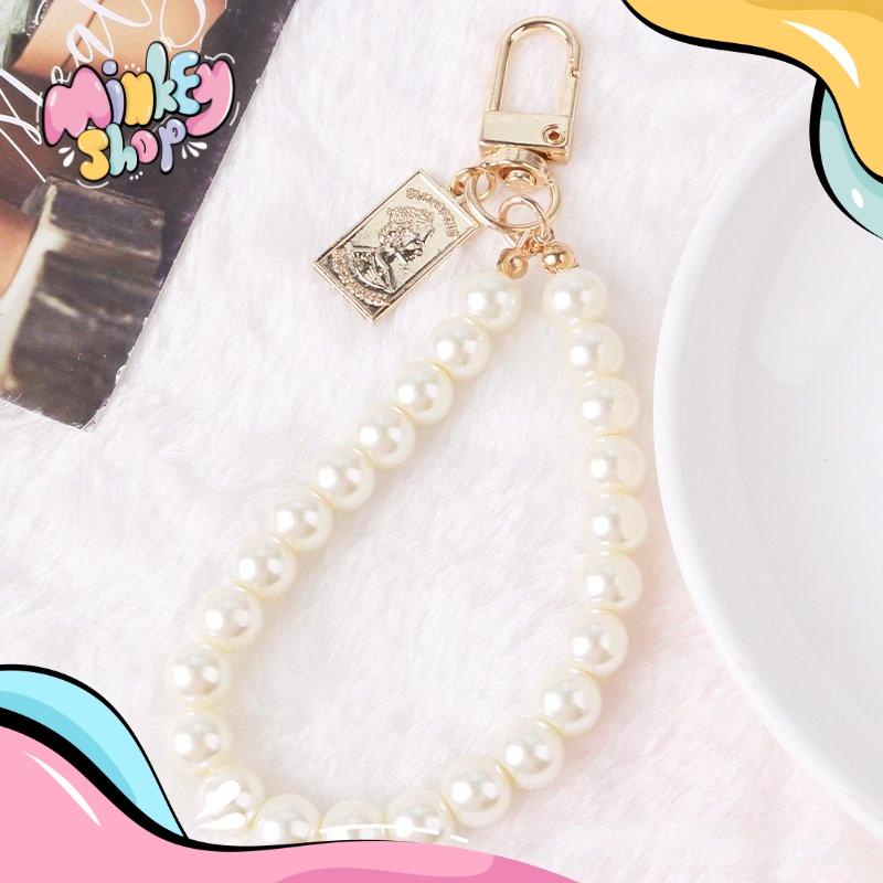 Móc Khoá chuỗi hình hạt ngọc có đồng xu Cute Đẹp Đáng Yêu Quà Tặng Dễ Thương Phụ Kiện Túi Xách, Balo, Oto 02MKDX -Minke