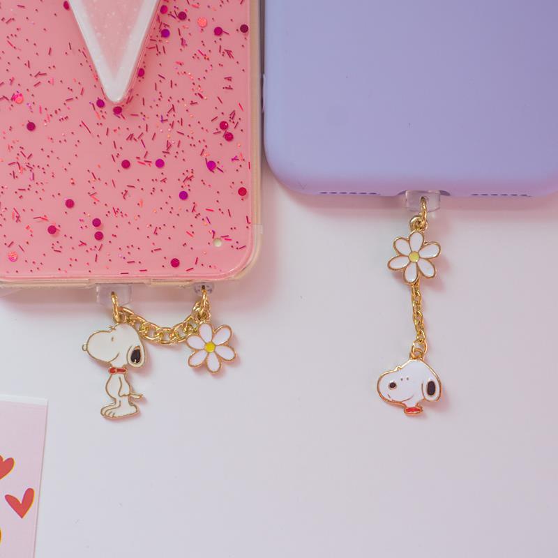 Nút Bịt Chống Bụi Cho Cổng Sạc Điện Thoại Di Động Hình Charlie Snoopy