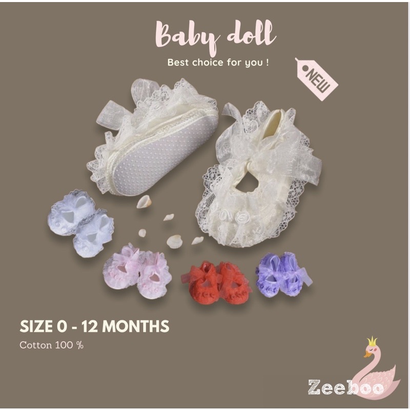 Giày vải ren cho bé từ 4-9kg, cho bé tập đi, mặc với váy công chúa, tiểu thư, đi tiệc, sinh nhật, đầy tháng, thôi nôi