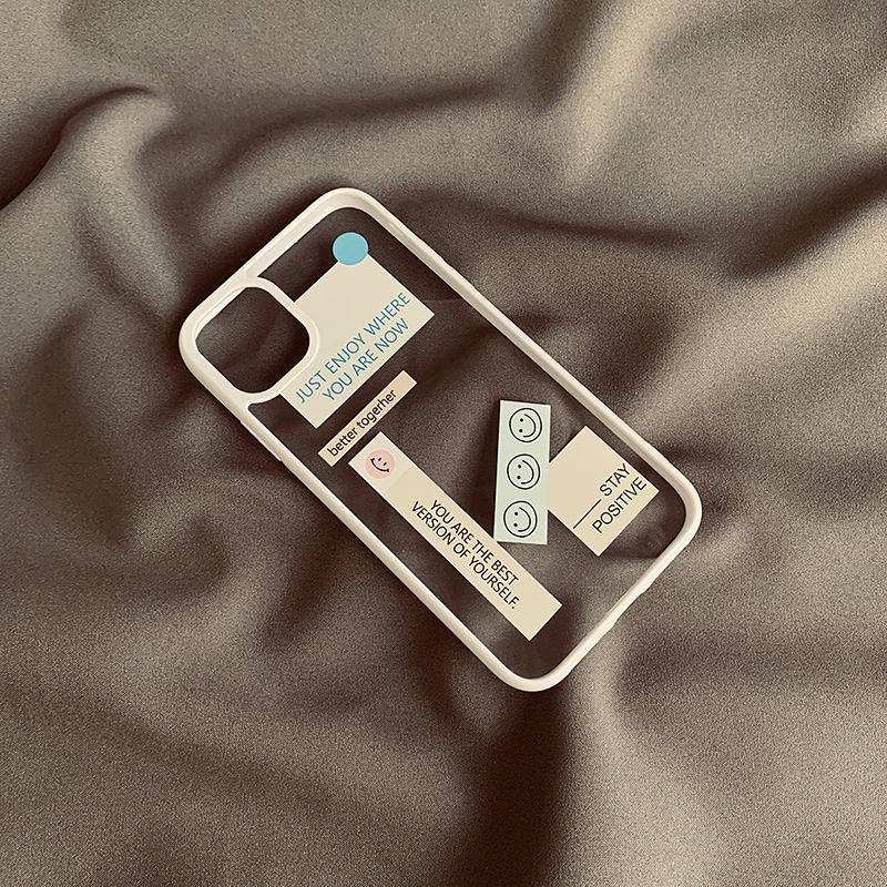 Label Smiley Face Apple 13/14Promax Phone Case Iphone11/12 Transparent Xrxs Drop-Resistant 78plus Female 1iY4