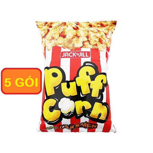Lốc 10 gói snack PUFF CORN caramen 45g / Combo 5 gói snack PUFFCORN caramen 45g / 1 gói snack  PUFF CORN caramen 45g