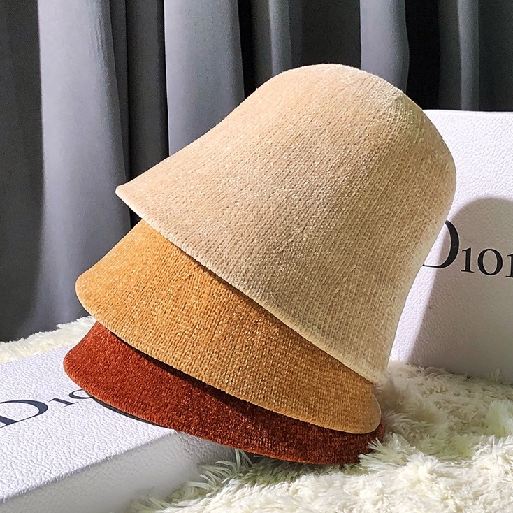 Nón Tai Bèo Chenille Dày Dặn Dễ Phối Đồ Thời Trang Thu Đông Phong Cách Hàn Quốc Cho Nữ