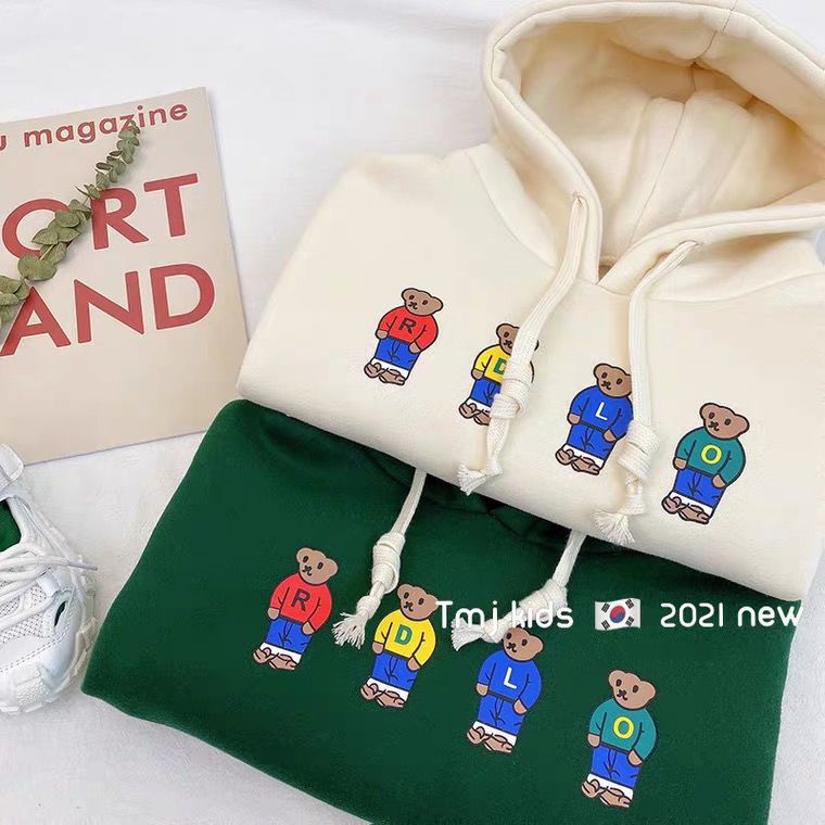 MNGRL Áo Hoodie Thun Dài Tay In Hoạt Hình Thời Trang Hàn Quốc Cho Trẻ Em