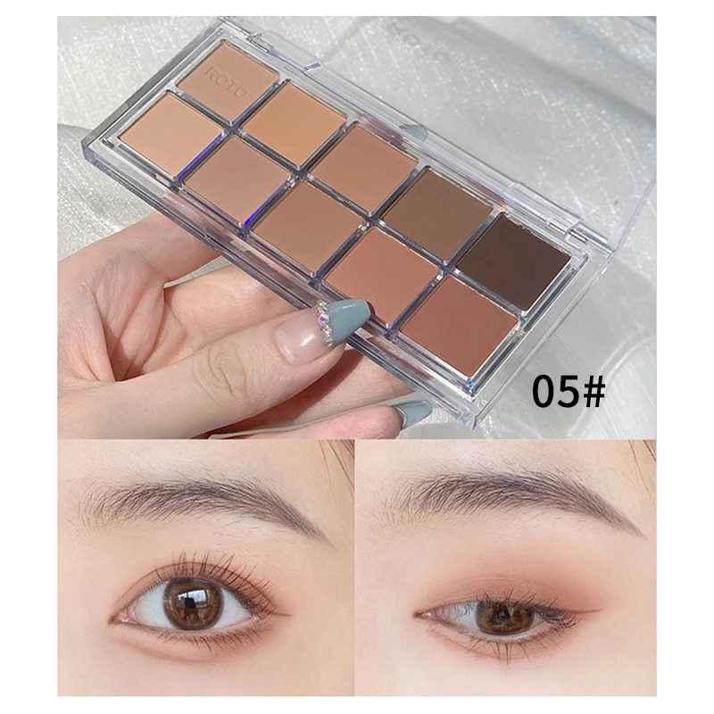 Bảng Phấn Mắt 10 Màu Sắc Tông Lì / Lấp Lánh Chống Thấm Nước Trang Điểm Hàng Ngày