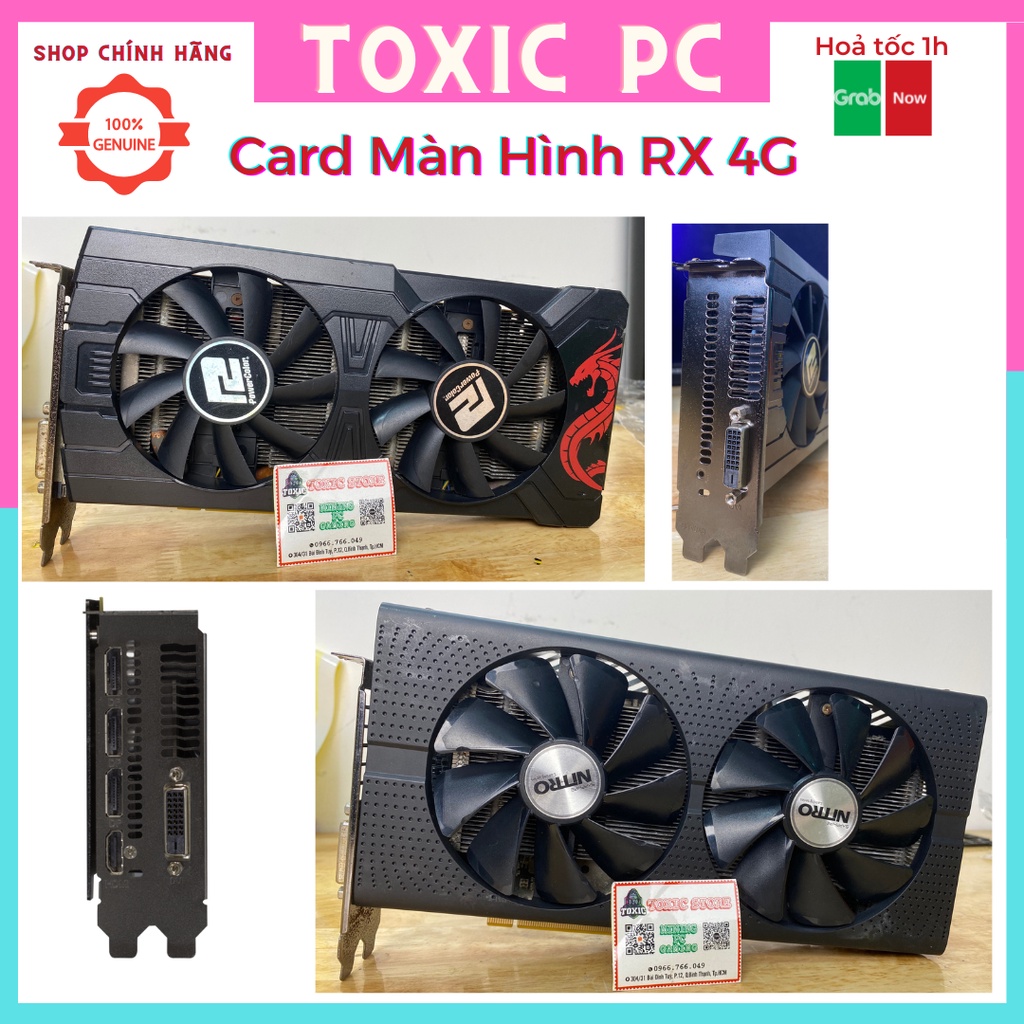 Card Màn Hình VGA RX 470 570 480 580 4G và 8G FULL Cổng và 1 DVI