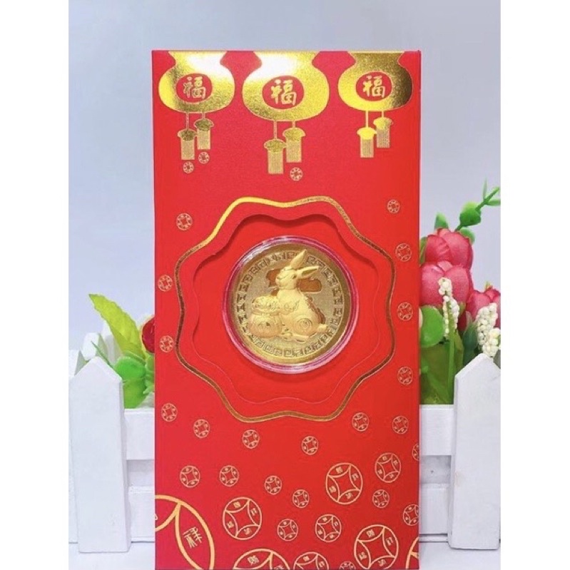 Lì xì mạ vàng thần tài 24K