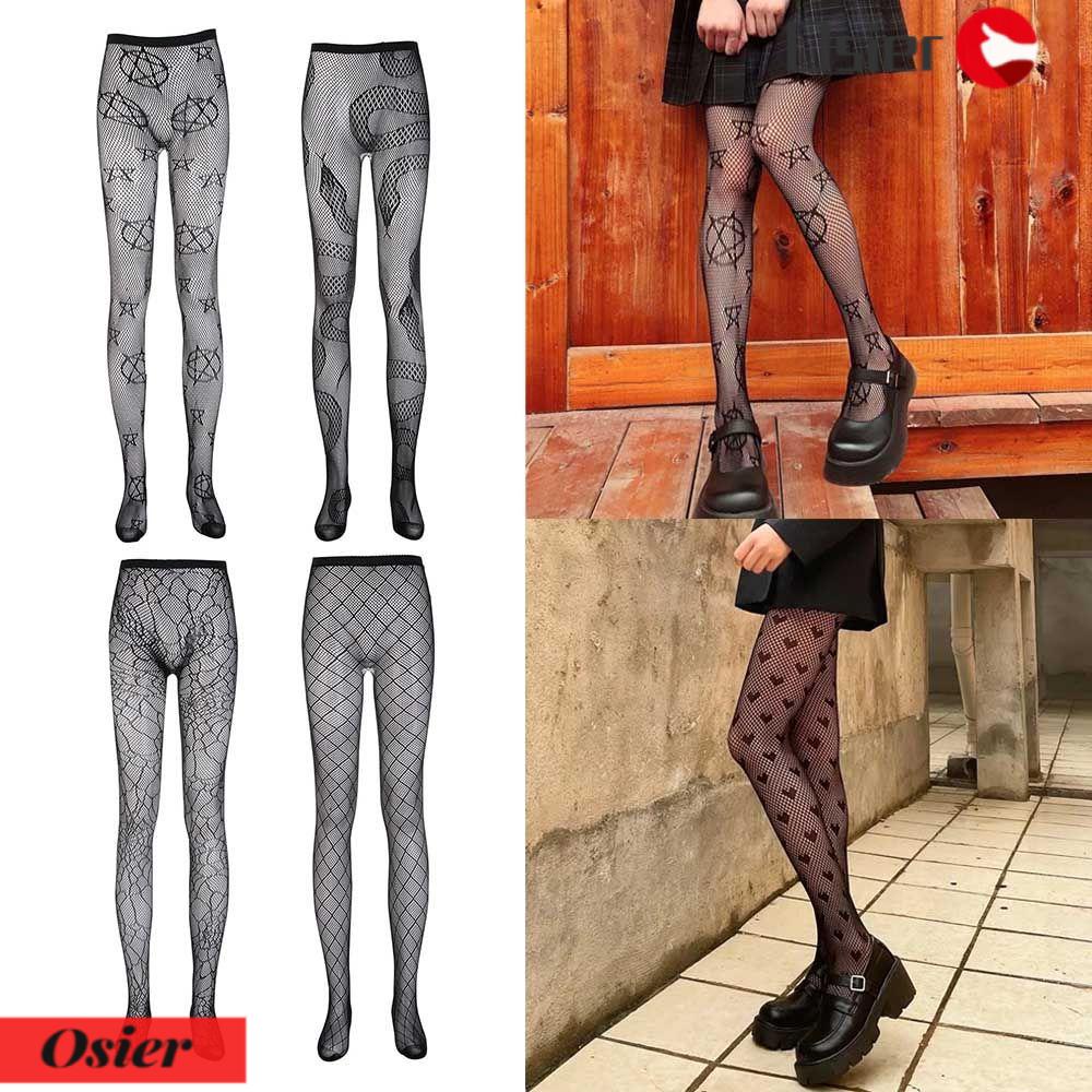 1 Quần Tất Lưới Rỗng Phong Cách Gothic Gợi Cảm Cho Nữ