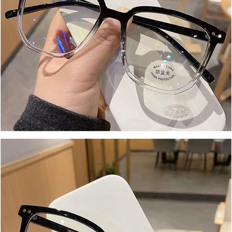 Mắt Kính Gọng Tròn Phẳng Chống Bức Xạ Ánh Sáng Xanh Lam Trong Suốt Cùng Một Hộp Cận Thị Cho Nam Và Nữ