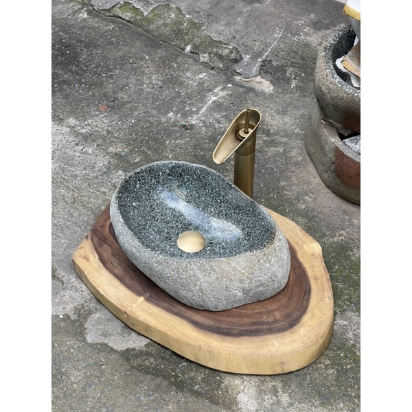 lavabo đá cuội cổ điển ( chỉ lavabo đá)