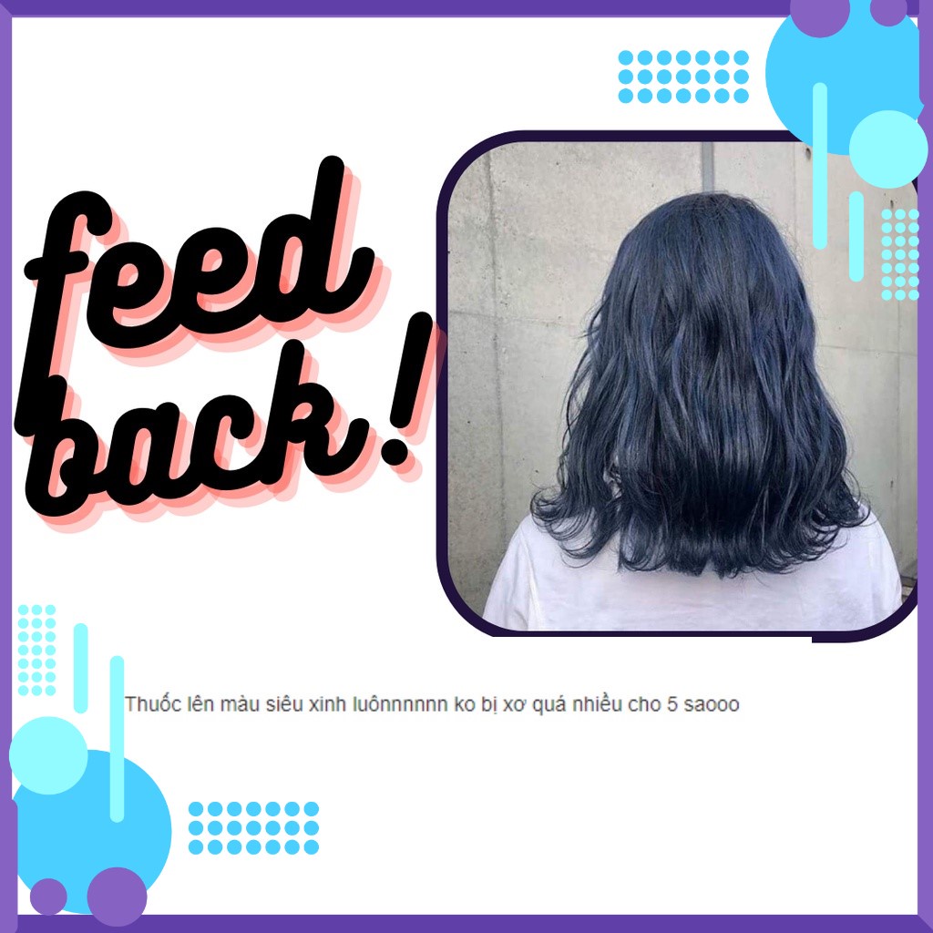 Thuốc nhuộm tóc màu đẹp Xanh dương đen khói bên màu lâu phai 2022