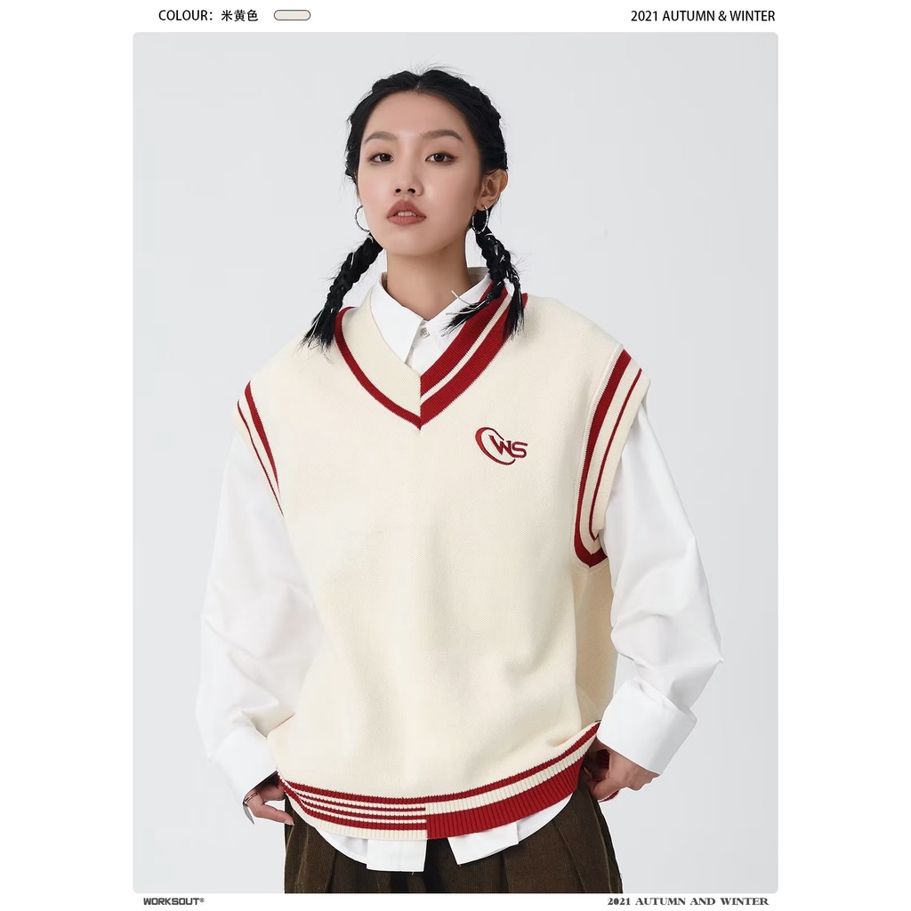 Áo Sweater Không Tay Kẻ Sọc Màu Tương Phản Phong Cách Hàn Quốc Thời Trang Mùa Thu Mới 2022 Cho Nam