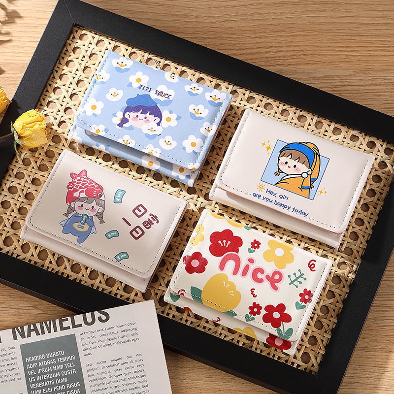 Ví nữ mini cầm tay đựng tiền ngắn nhỏ gọn cute nhiều ngăn cao cấp giá rẻ DOVOHA VN05