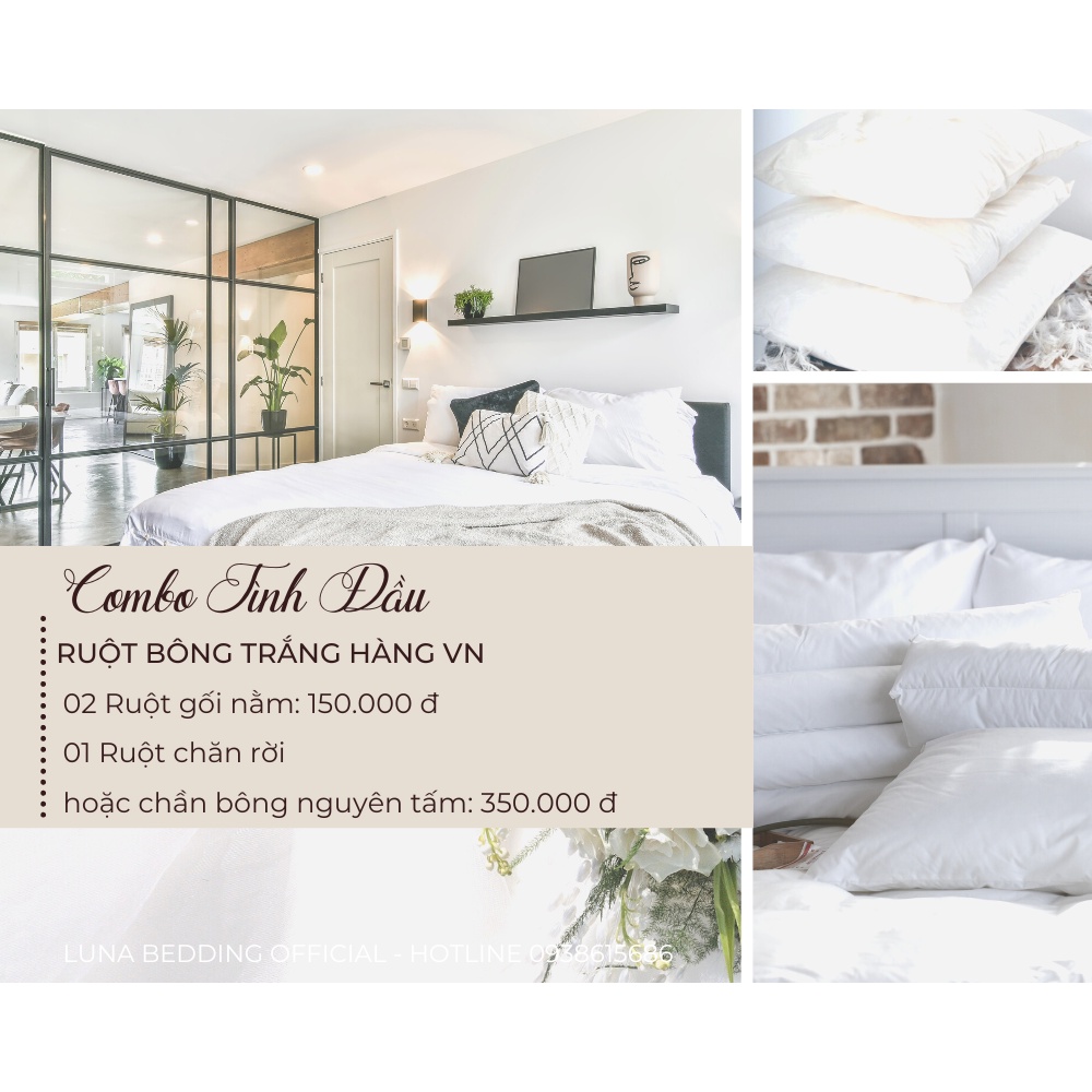 Combo Ruột Chăn Ruột Gối Luna Bedding