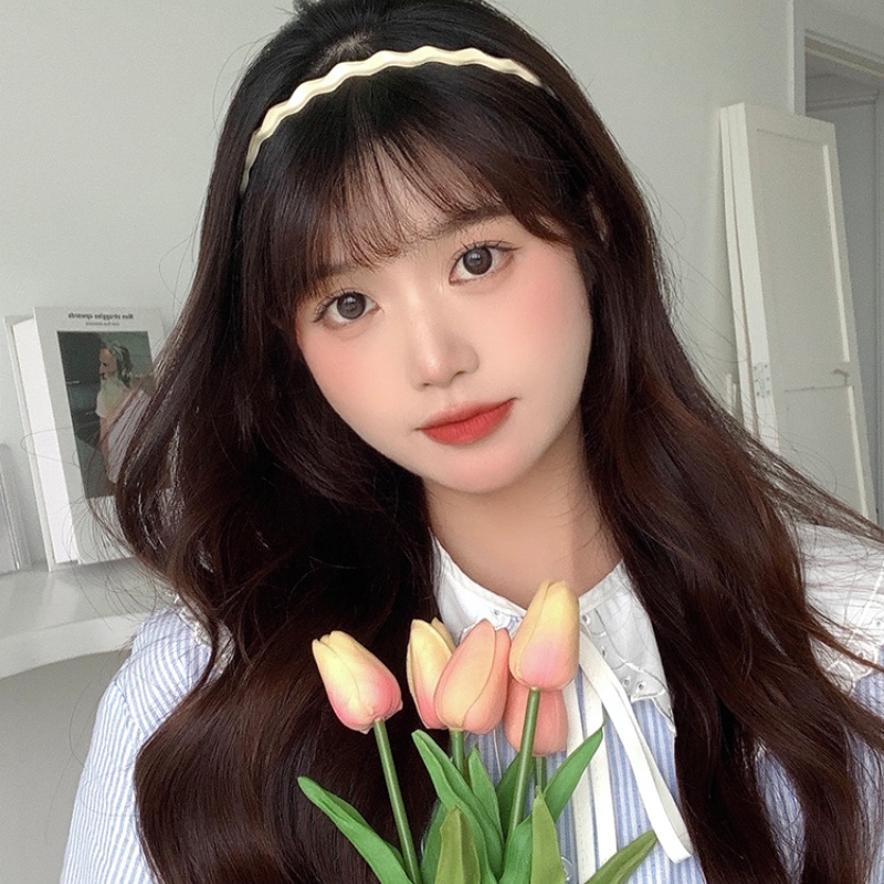 Băng Đô Cài Tóc Răng Cưa Gợn Sóng Màu Kẹo Ngọt Chống Trượt