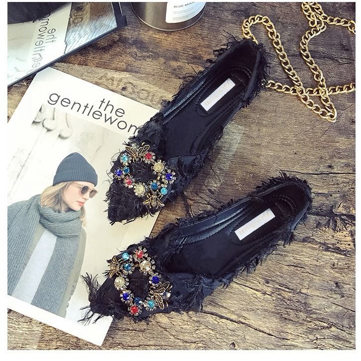 Giày Búp Bê Mũi Nhọn Đế Mềm Thời Trang Cho Nữ