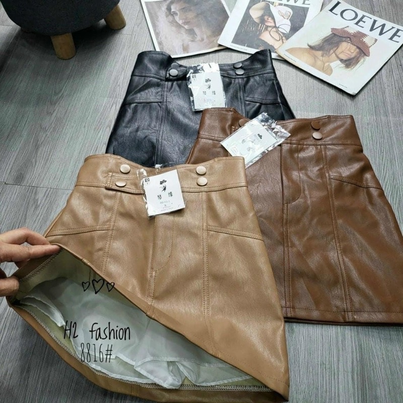 Mã 579-CHÂN VÁY DA 4 KHUY TÚI HỘP