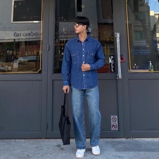 ÁO SƠ MI DENIM BASIC CAO CẤP CHẤT VẢI DÀY DẶN DIVIDE BRAND
