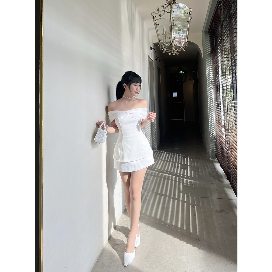 BBSTORE'S Áo Peplum Trễ Vai Xoắn Ngực Thời Trang Đi Tiệc Cực Xinh -A1325