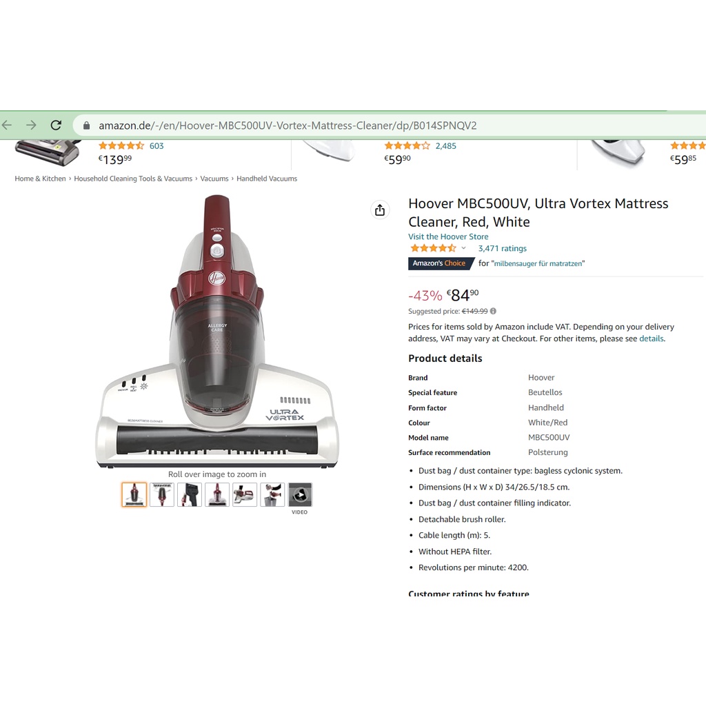 Máy Hút Bụi Đa Năng Hoover Ultra Vortex MBC500UV